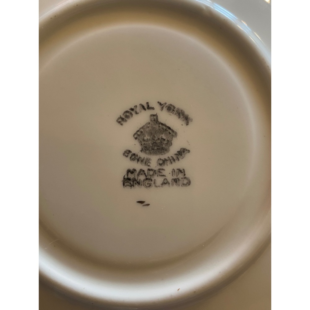 Royal York Blue Ombre Gold Trim Bone China Tea Cup Saucer Set England Vintage - Picture 10 of 16
